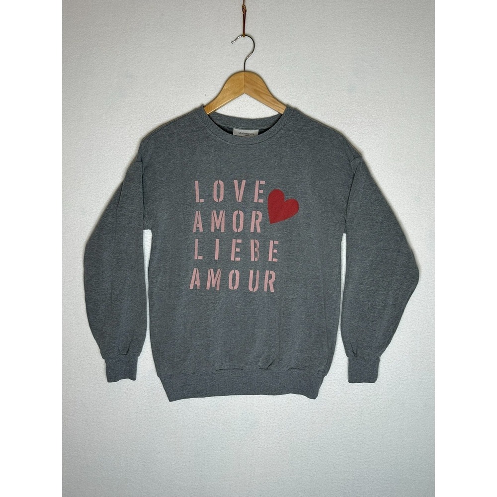 Motherhood Maternity Gray Sweatshirt Love Amor Liebe Amour Women's Sizes XS